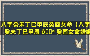 八字癸未丁巳甲辰癸酉女命（八字癸未丁巳甲辰 🌺 癸酉女命婚姻如何）